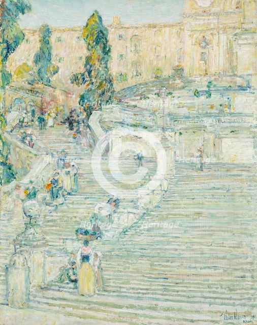 The Spanish Stairs, Rome (image 1 of 3), 1897. Creator: Frederick Childe Hassam.