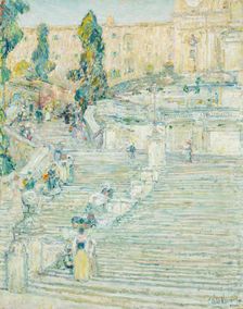 The Spanish Stairs, Rome (image 1 of 3), 1897. Creator: Frederick Childe Hassam