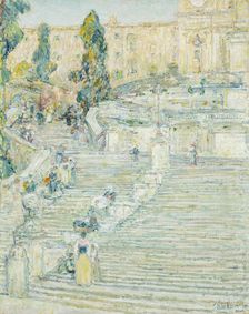 The Spanish Stairs, Rome (image 1 of 3), 1897. Creator: Frederick Childe Hassam
