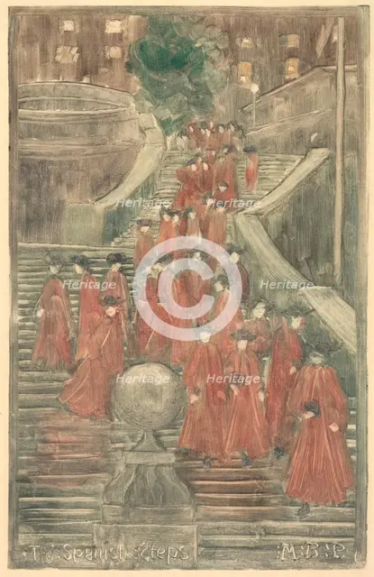 The Spanish Steps, 1898-1899. Creator: Maurice Prendergast (American, 1858-1924).