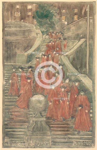 The Spanish Steps, 1898-1899. Creator: Maurice Prendergast (American, 1858-1924).