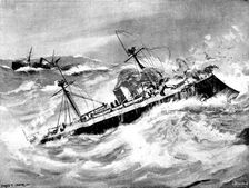 The Spanish war-ship "Reina Regente," reported lost near the Straits of Gibraltar, 1895. Creator: George Meisenbach