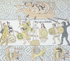 The Spanish, with their allies, fighting the Aztecs 1892. Creator: Unknown