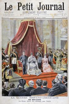 The Spainsh Queen giving a speech, Spanish-American War, 1898. Creator: F Meaulle