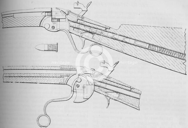The Spencer Magazine Gun Used in the American Civil War, 1884. Artist: Unknown