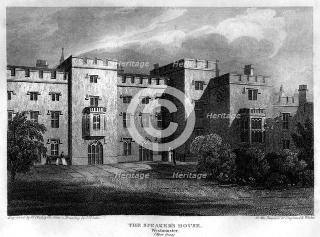 The Speaker's House, Westminster, London, 1815.Artist: William Radclyffe