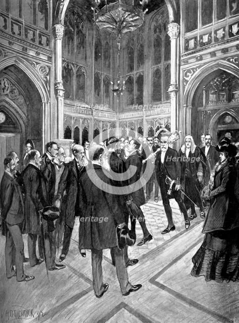 The Speaker's Procession, House of Commons, Palace of Westminster, London, c1905. Artist: Unknown