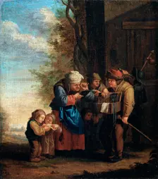 The Spectacles Seller Eyesight (from the series The Five Senses'), 17th century. Artist: Andries Dirksz Both