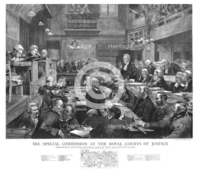 ''The Special Commission at the Royal Courts of Justice', 1888. Creator: Unknown.
