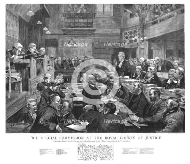 ''The Special Commission at the Royal Courts of Justice', 1888. Creator: Unknown.