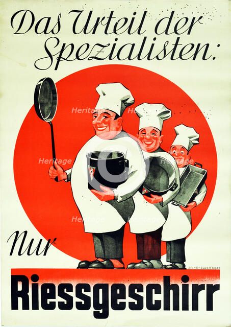 The Specialists' Verdict: Only Riess Dishes, 1930s. Creator: Anonymous.