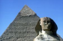 The Sphinx and Pyramid of Khafre (Chephren), Giza, Egypt, 4th Dynasty, 26th century BC