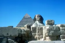 The Sphinx and Pyramid of Khafre (Chephren), Giza, Egypt, 4th Dynasty, 26th century BC