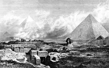 The Sphinx and Pyramids, Egypt 1880. Artist: Bh Fiedlen
