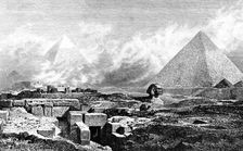 The Sphinx and Pyramids, Egypt 1880. Artist: Bh Fiedlen