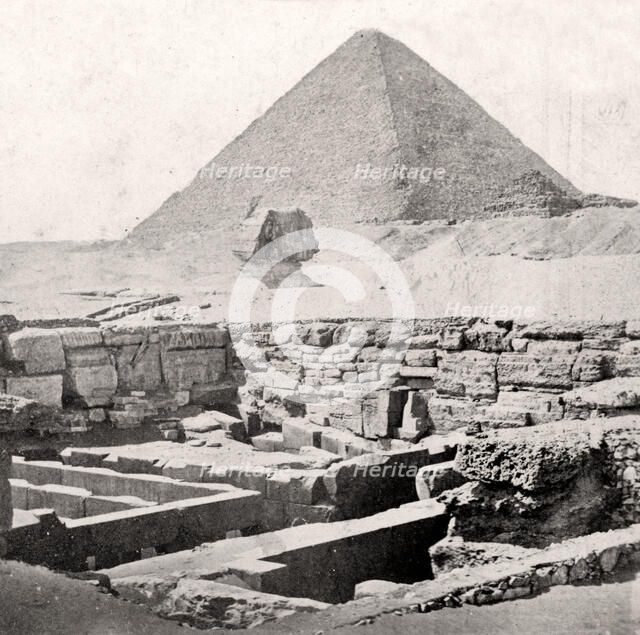 The Sphinx and the Great Pyramid, Egypt, early 20th century. Artist: Unknown