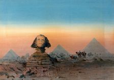 The Sphinx and the Pyramids, 1919. Creator: Augustus Osborne Lamplough