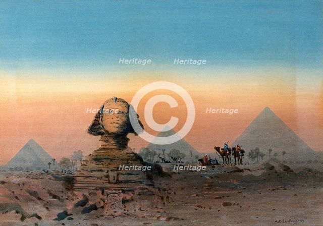 The Sphinx and the Pyramids, 1919. Creator: Augustus Osborne Lamplough.