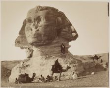 The Sphinx at Giza before Excavation, before 1886. Creator: Hippolyte Arnoux
