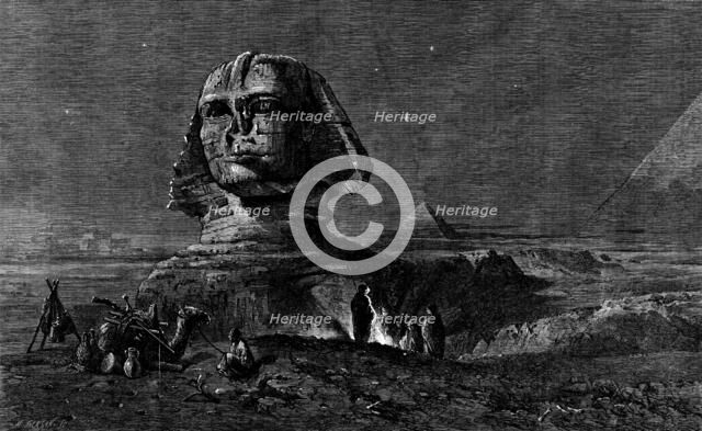 "The Sphinx at Midnight", by Frank Dillon, in the exhibition of the Royal Academy, 1862. Creator: Mason Jackson.