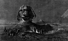 "The Sphinx at Midnight", by Frank Dillon, in the exhibition of the Royal Academy, 1862. Creator: Mason Jackson
