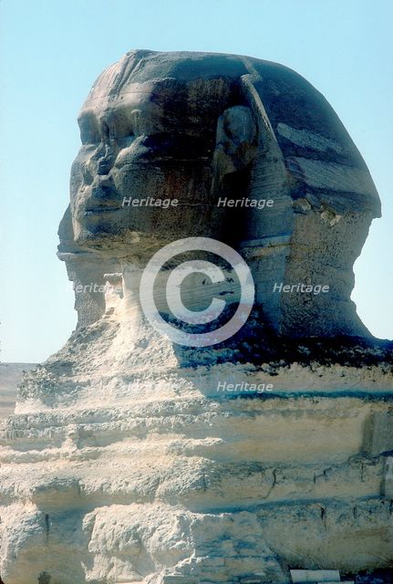 The Sphinx, Giza, Egypt, period of Khafre, 4th Dynasty, 26th century BC. Artist: Unknown