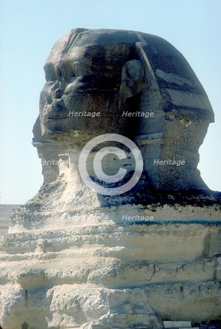 The Sphinx, Giza, Egypt, period of Khafre, 4th Dynasty, 26th century BC. Artist: Unknown