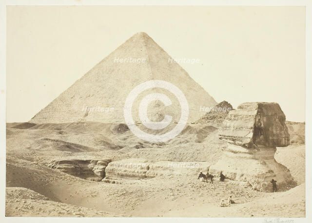 The Sphynx and Great Pyramid, 1857, printed 1862. Creator: Francis Frith.