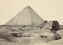 The Sphynx and Great Pyramid, Geezeh, 1857. Creator: Francis Frith