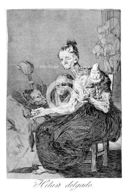 'The spin finely', 1799. Artist: Francisco Goya