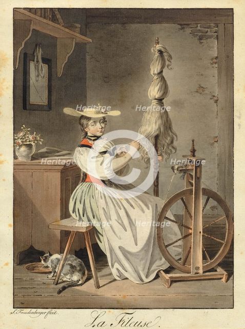The Spinner, 1793. Creator: Freudenberger, Sigmund (1745-1801).