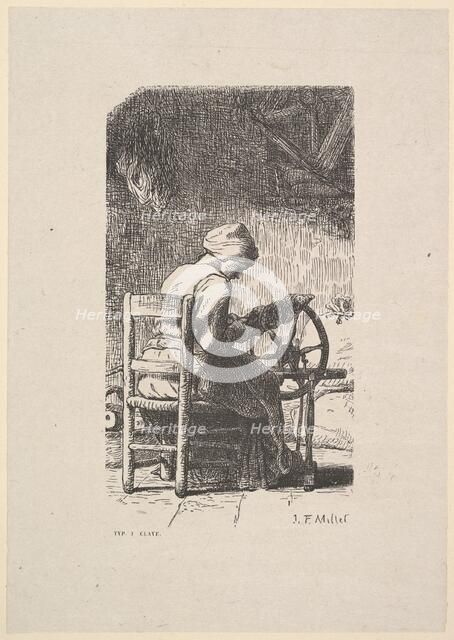The Spinner, 1853. Creator: Jacques-Adrien Lavieille.
