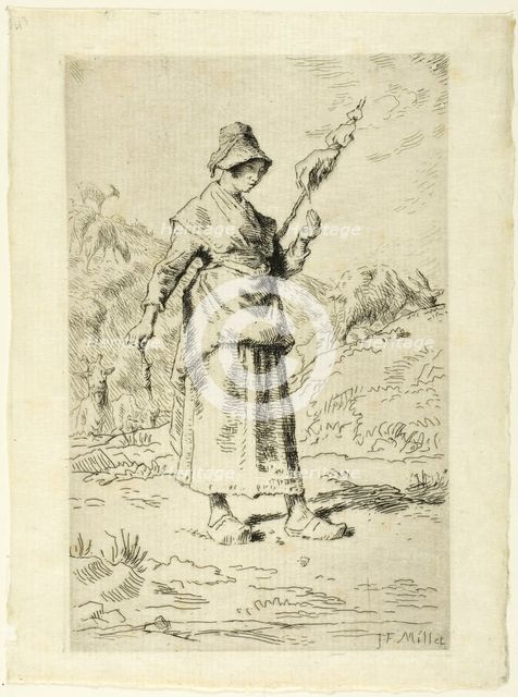The Spinner, 1868–69. Creator: Jean Francois Millet.
