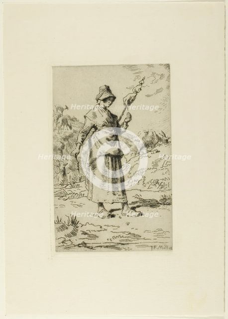 The Spinner, 1868–69. Creator: Jean Francois Millet.