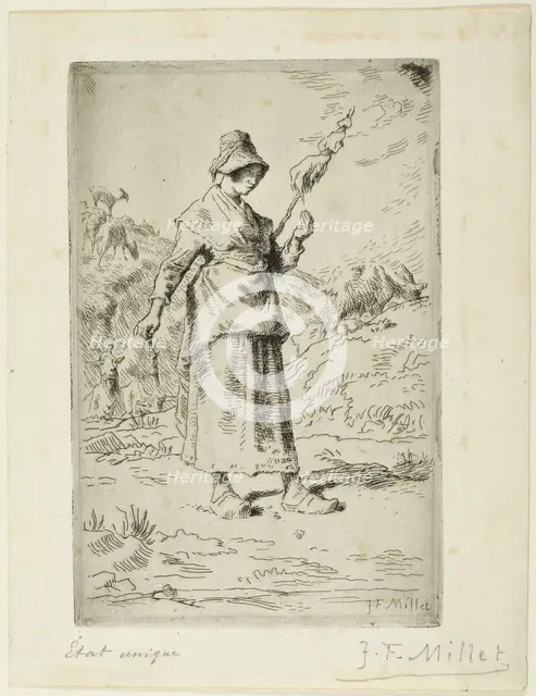 The Spinner, 1868–69. Creator: Jean Francois Millet.
