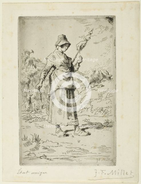 The Spinner, 1868–69. Creator: Jean Francois Millet.