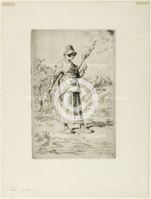 The Spinner, 1868–69. Creator: Jean Francois Millet.