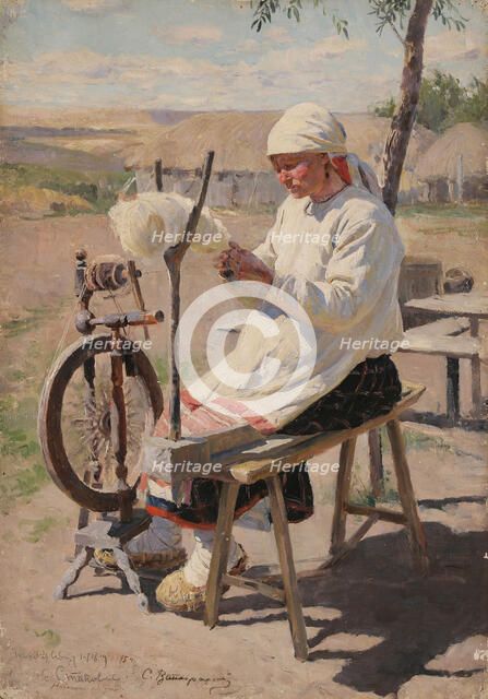 The spinner, 1895. Artist: Vinogradov, Sergei Arsenyevich (1869-1938)