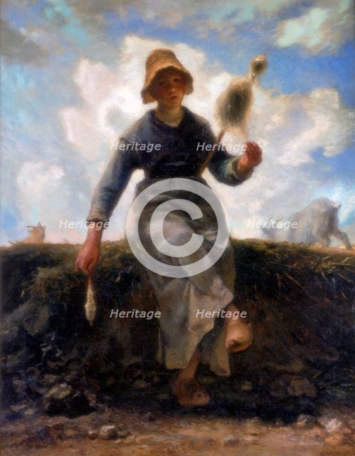 'The Spinner, Goatherd of the Auvergne', c1868-1869. Artist: Jean Francois Millet