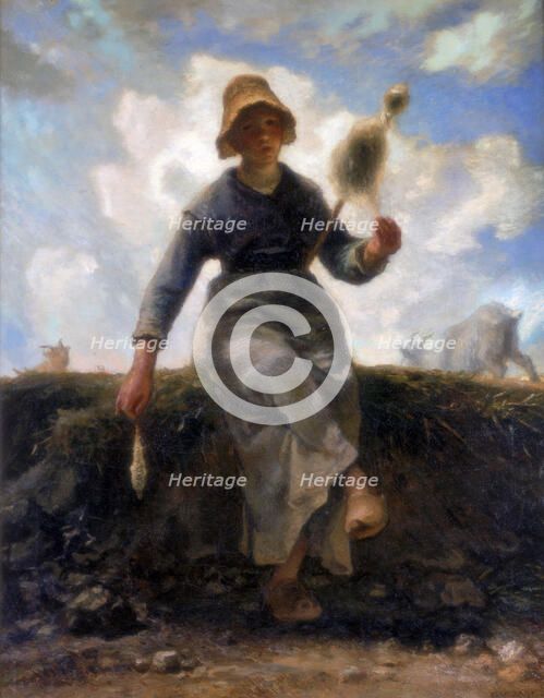 'The Spinner, Goatherd of the Auvergne', c1868-1869. Artist: Jean Francois Millet