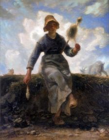 The Spinner, Goatherd of the Auvergne c1868-1869. Artist: Jean Francois Millet