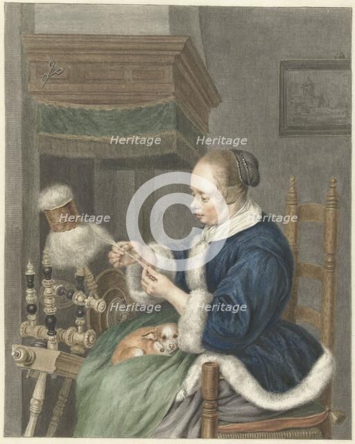 The Spinster, 1741-1820. Creator: Abraham Delfos.