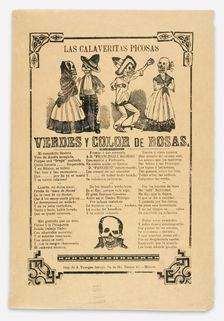 The Spicy Little Calaveras, green and pink, n.d. Creator: José Guadalupe Posada