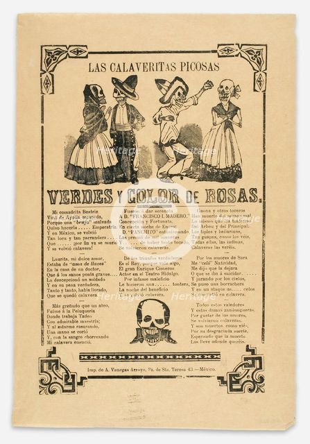 The Spicy Little Calaveras, green and pink, n.d. Creator: José Guadalupe Posada.