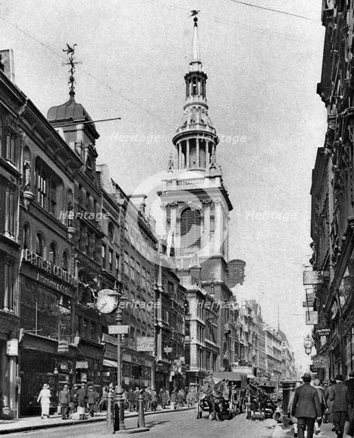 The spire of Bow Church, London, 1926-1927. Artist: McLeish