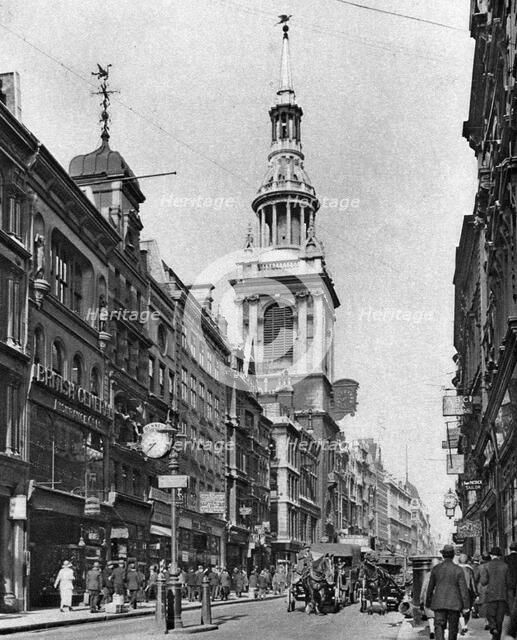 The spire of Bow Church, London, 1926-1927. Artist: McLeish