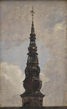 The Spire of the Trumpeters Tower on Kronborg Castle, 1834. Creator: Constantin Hansen