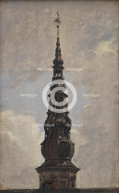 The Spire of the Trumpeters' Tower on Kronborg Castle, 1834. Creator: Constantin Hansen.