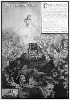 The Spirit of Music advert for the Gramophone Co, 1910