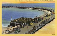 The Spit and Argue Club, and Rainbow Pier, Long Beach, California, USA, 1940